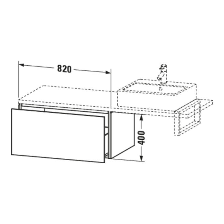 Duravit Meuble bas L-Cube 82x54,7 cm, tau mat, avec console, 1 tiroir