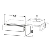 Duravit Meuble bas L-Cube 82x54,7 cm, taupe mat, 2 tiroirs-4