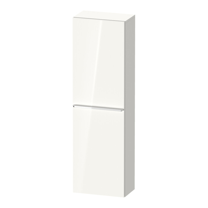 Duravit Meuble demi-hauteur D-Neo 40x24 cm, 1 porte, 4 étagères, à gauche, chr/blc hgl
