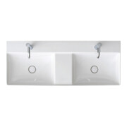 Duravit Meuble double vasque DuraSquare 120x47 cm, sans trop-plein, avec vidage, 1 trou de robinet, blanc