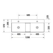 Duravit Meuble double vasque DuraSquare 120x47 cm, sans trop-plein, avec vidage, sans robinet, blanc-4
