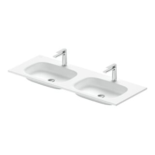 Duravit Meuble double vasque DuroCast Plus Sivida 129x48,5 cm, avec trou robinet, blanc mat soyeux