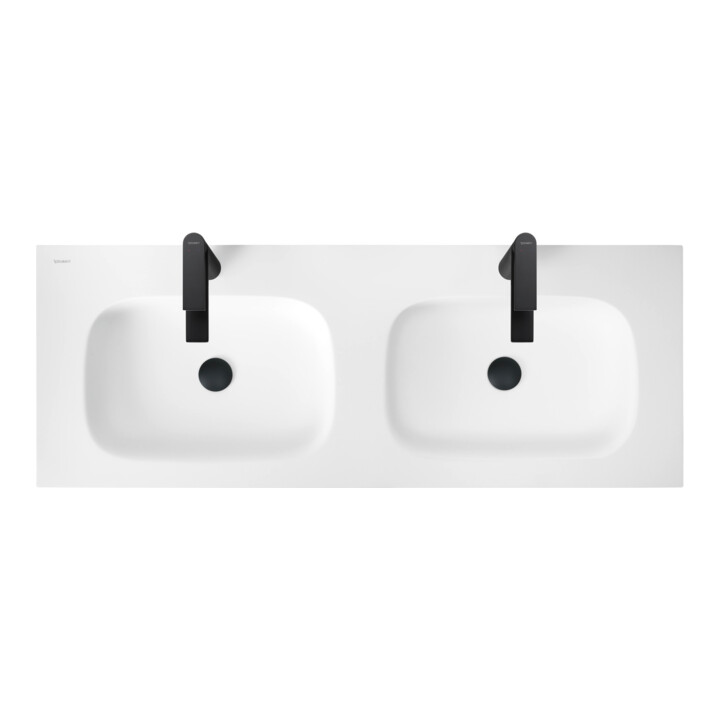 Duravit Meuble double vasque DuroCast Plus Sivida 129x48,5 cm, avec trou robinet, blanc mat soyeux