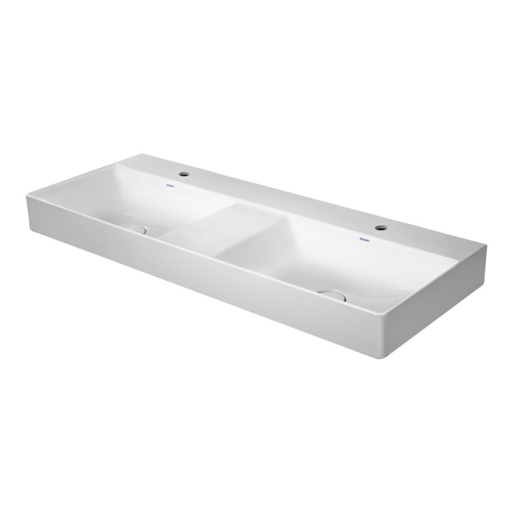 Duravit Meuble double vasque gs DuraSquare 120x47 cm, sans trop-plein, avec trop-plein bas, sans robinet, blanc