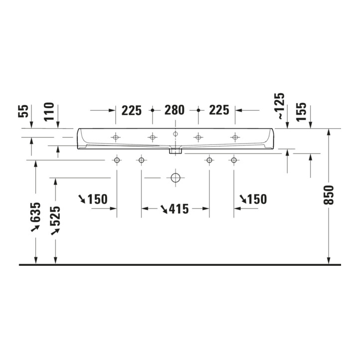 Duravit Meuble double vasque Qatego 120x47 cm, 2 trous, dessus blanc brillant