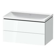 Duravit Meuble L-Cube 80x48x48cm, sans robinet, blanc brillant, 2 tiroirs