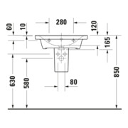 Duravit Meuble lavabo D-Neo 60x48 cm, sans robinet, blanc, avec trop-plein, perçage robinet-2