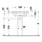 Duravit Meuble lavabo D-Neo 60x48 cm, sans robinet, blanc, avec trop-plein, perçage robinet-5