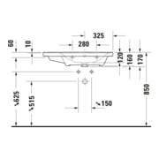 Duravit Meuble-lavabo D-Neo 80x48 cm, sans trop-plein, blanc, asy, B re, m ÜL, HLB-5