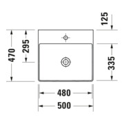 Duravit Meuble lavabo DuraSquare 50x47 cm, sans trop-plein, avec bondes, sans trou de robinet, blanc-4