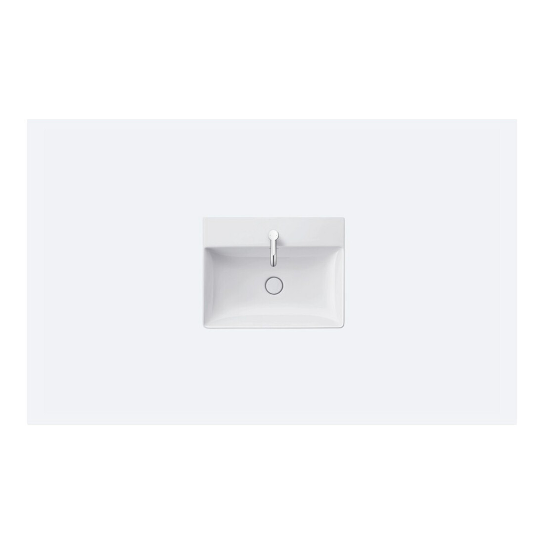 Duravit Meuble lavabo DuraSquare 60x47 cm, sans trop-plein, avec trop-plein, 1 trou de robinet, blanc