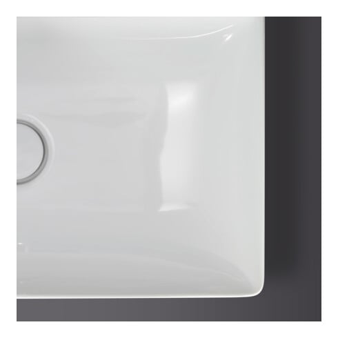 Duravit Meuble lavabo DuraSquare 60x47 cm, sans trop-plein, avec vidage, sans trou de robinet, blanc