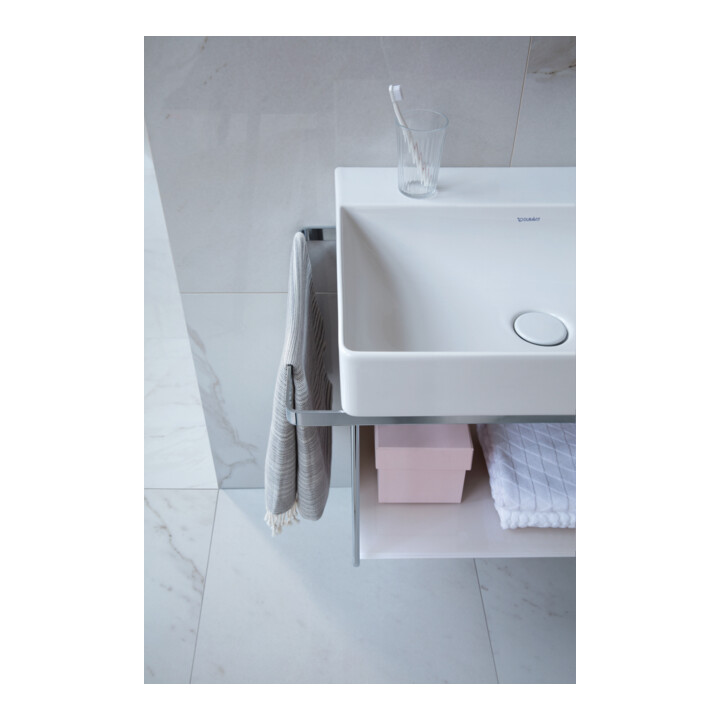 Duravit Meuble lavabo DuraSquare 60x47 cm, sans trop-plein, avec vidage, sans trou de robinet, blanc
