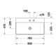 Duravit Meuble lavabo DuraSquare 80x47 cm, sans trop-plein, avec bonde, sans trou robinet, blanc-4