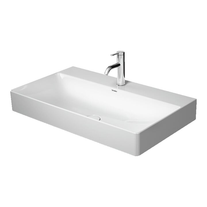 Duravit Meuble lavabo DuraSquare 80x47 cm, sans trop-plein, avec trop-plein, sans trou de robinet, blanc