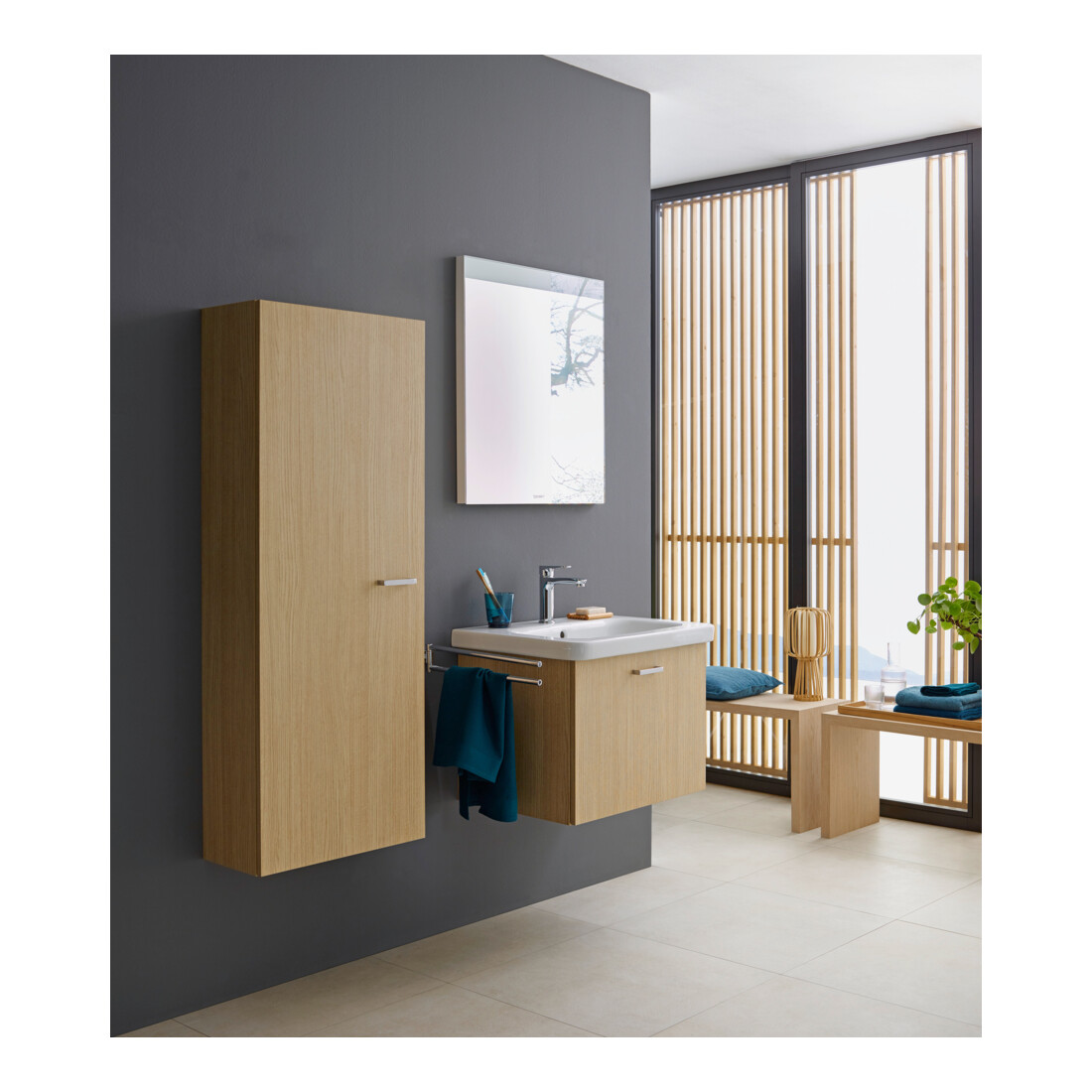 Duravit Meuble lavabo DuraStyle 65x48 cm, blanc, m HL, ÜL, plan vasque avec trou de robinetterie