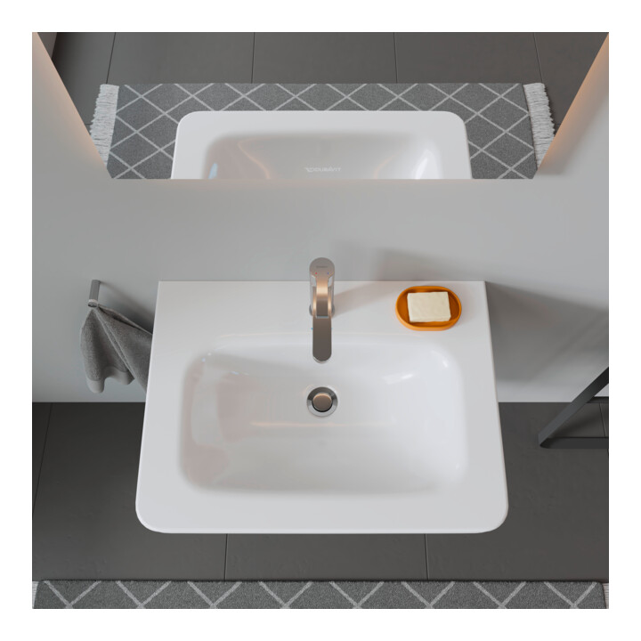 Duravit Meuble lavabo DuraStyle 65x48 cm, blanc, m HL, ÜL, plan vasque avec trou de robinetterie