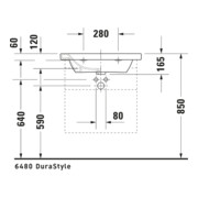 Duravit Meuble lavabo DuraStyle 65x48 cm, blanc, m HL, ÜL, plan vasque avec trou de robinetterie-4