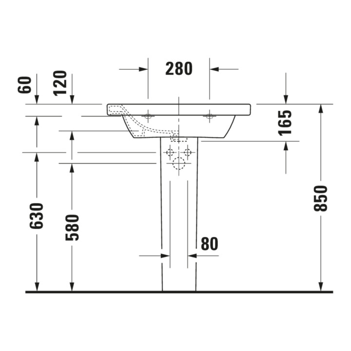 Duravit Meuble lavabo DuraStyle 65x48 cm, blanc, m HL, ÜL, plan vasque avec trou de robinetterie