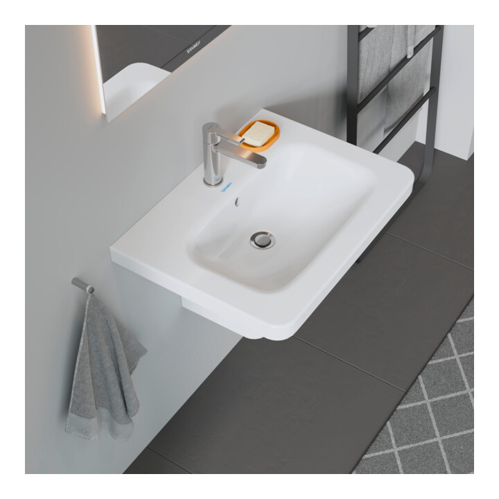 Duravit Meuble lavabo DuraStyle 65x48 cm, blanc, m HL, ÜL, plan vasque avec trou de robinetterie