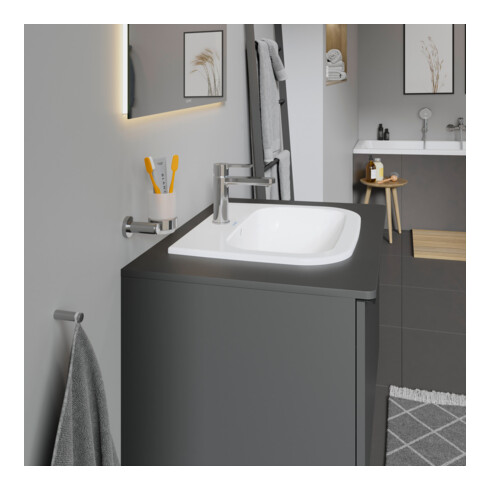 Duravit Meuble-lavabo encastré D-Code 54,5x43,5 cm, EB v o, m HL, Ü, HL, blanc