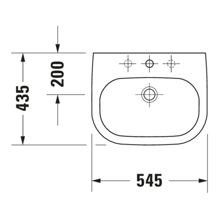 Duravit Meuble-lavabo encastré D-Code 54,5x43,5 cm, EB v o, m HL, Ü, HL, blanc