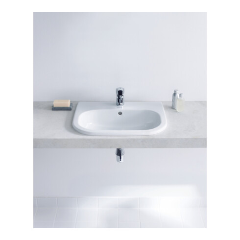 Duravit Meuble-lavabo encastré D-Code 54,5x43,5 cm, EB v o, m HL, Ü, HL, blanc