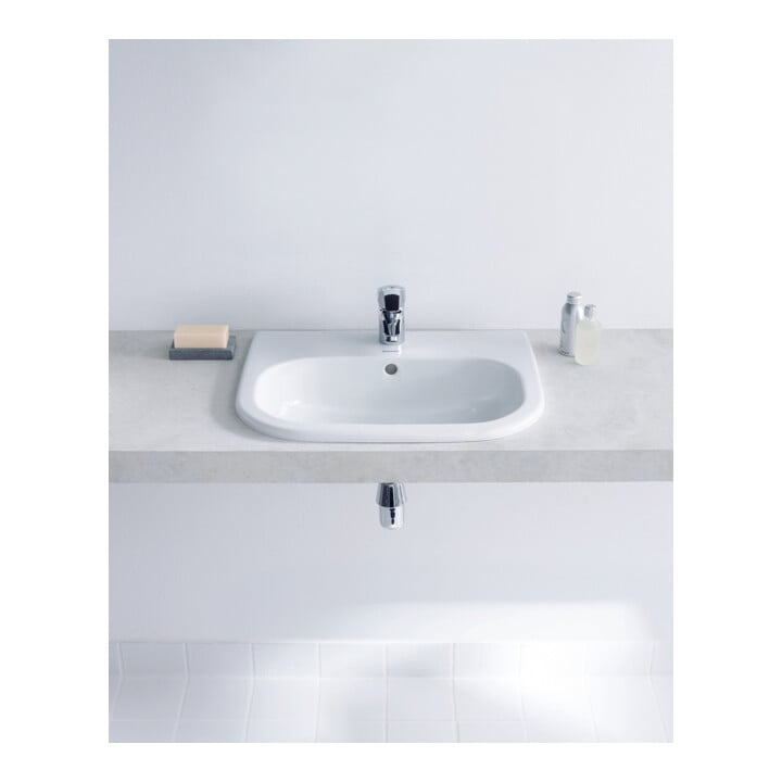 Duravit Meuble-lavabo encastré D-Code 54,5x43,5 cm, EB v o, m HL, Ü, HL, blanc