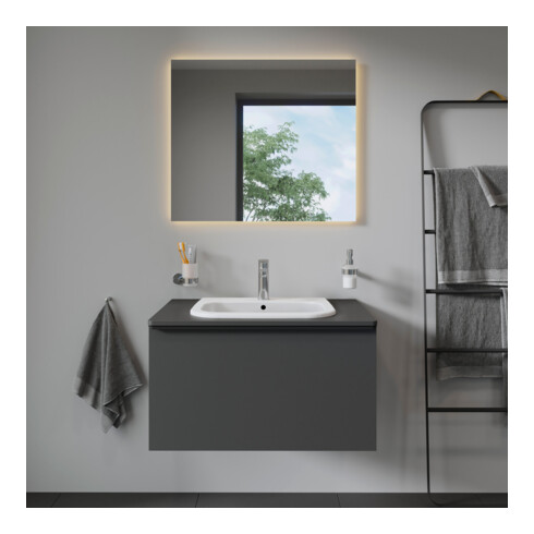 Duravit Meuble-lavabo encastré D-Code 54,5x43,5 cm, EB v o, m HL, Ü, HL, blanc