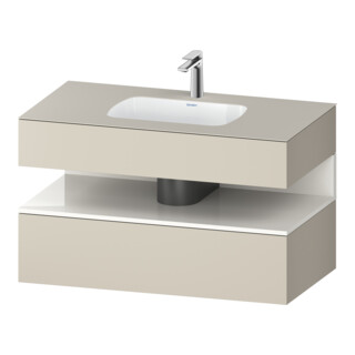 Duravit Meuble-lavabo encastré Qatego 100x55x60 cm, blanc/gris taupe, Kon-WTU, B