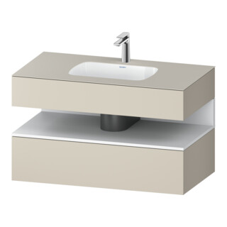 Duravit Meuble-lavabo encastré Qatego 100x55x60 cm, blanc mat, Kon-WTU, niche
