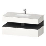 Duravit Meuble-lavabo encastré Qatego 120x55x60 cm, gris m/blanc m, Kon-WTU, B