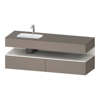 Duravit Meuble-lavabo encastré Qatego 160x50x60 cm, Kon-WTU, B, blanc mat/bois mat