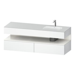 Duravit Meuble lavabo encastré Qatego 160x50x60 cm, Kon-WTU, D rt, blanc br/bois mat