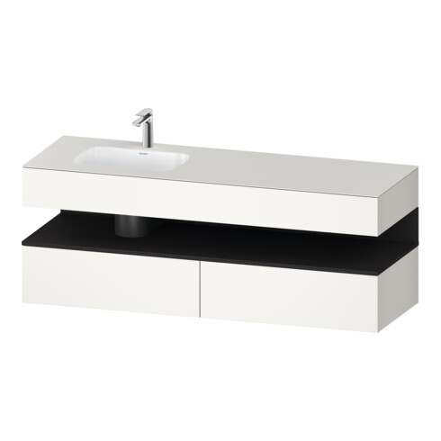 Duravit Meuble-lavabo encastré Qatego 160x50x60 cm, Kon-WTU, gris/blanc mat