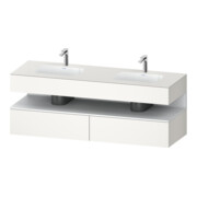 Duravit Meuble-lavabo encastré Qatego 160x55x60 cm, Kon-WTU, B, blanc mat/blanc mat