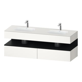 Duravit Meuble-lavabo encastré Qatego 160x55x60 cm, Kon-WTU, B, blanc oeuf/blanc mat