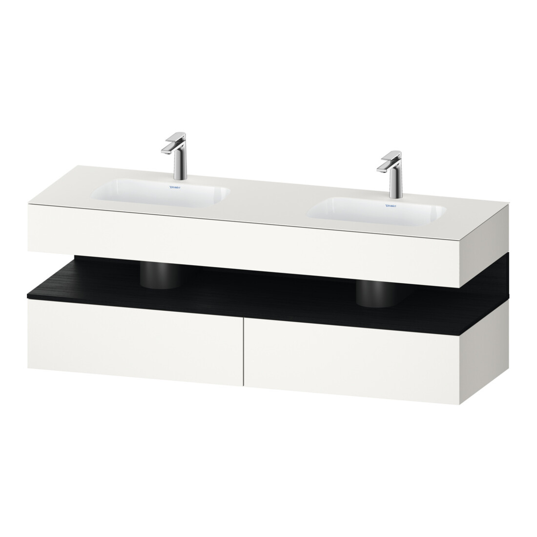Duravit Meuble-lavabo encastré Qatego 160x55x60 cm, Kon-WTU, B, blanc oeuf/blanc mat