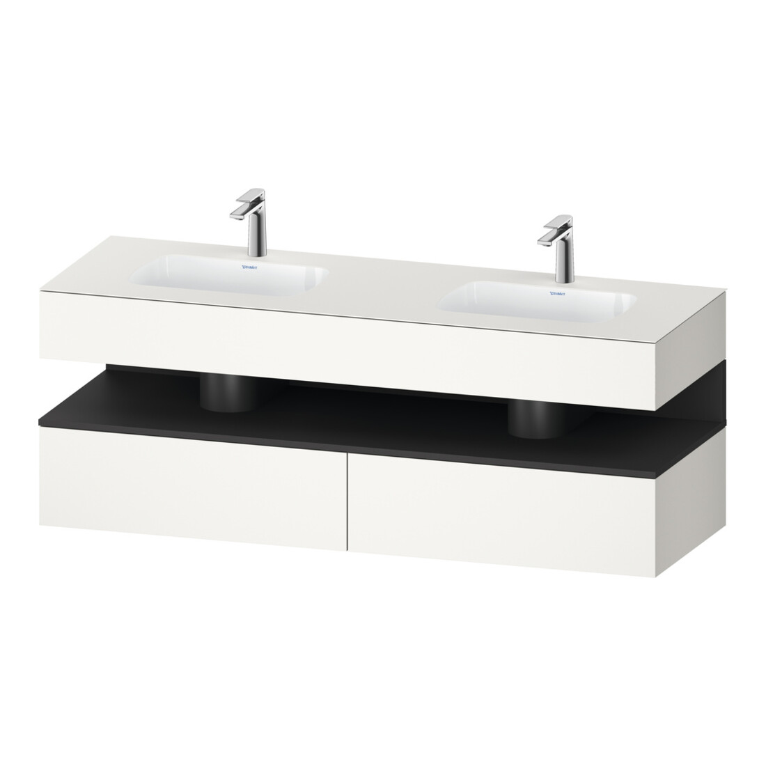 Duravit Meuble-lavabo encastré Qatego 160x55x60 cm, Kon-WTU, graphite mat/blanc mat