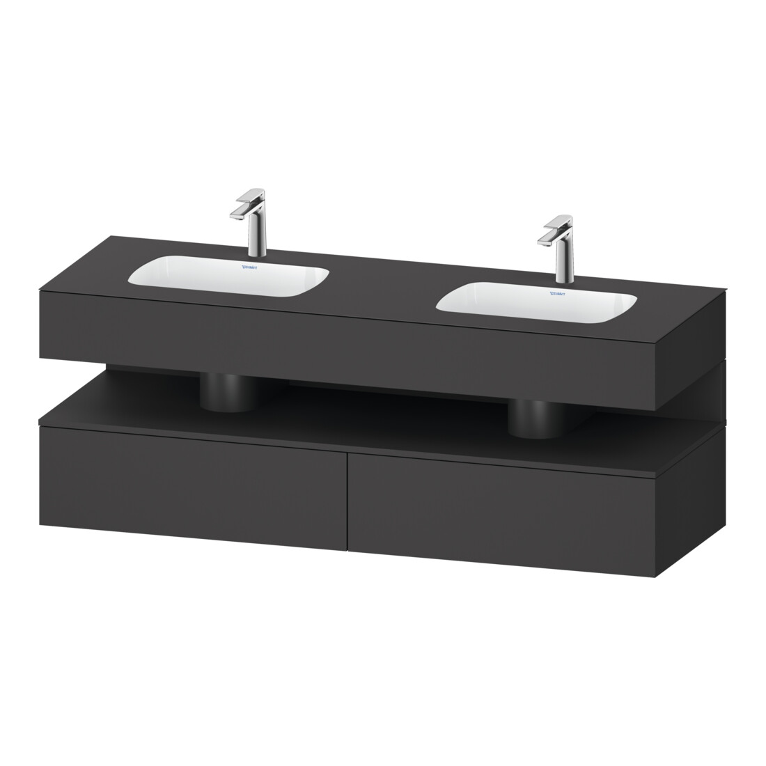 Duravit Meuble-lavabo encastré Qatego 160x55x60 cm, Kon-WTU, niche, gris mat