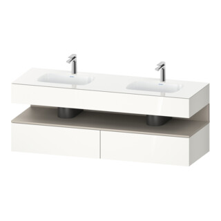 Duravit Meuble-lavabo encastré Qatego 160x55x60 cm, Kon-WTU, taupe mat/blanc brillant