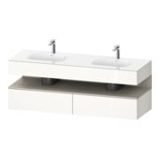 Duravit Meuble-lavabo encastré Qatego 160x55x60 cm, Kon-WTU, taupe mat/blanc brillant