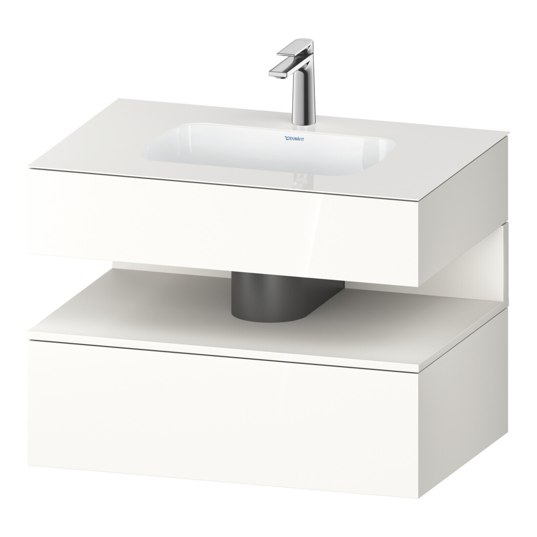 Duravit Meuble-lavabo encastré Qatego 80x55x60 cm, blanc mat, Kon-WTU, niche