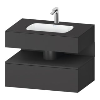 Duravit Meuble lavabo encastré Qatego 80x55x60 cm, gris, Kon-WTU, niche
