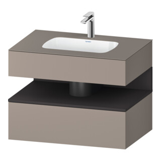Duravit Meuble-lavabo encastré Qatego 80x55x60 cm, gris m/bois m, Kon-WTU, B