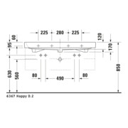 Duravit Meuble lavabo Happy D.2 120x50,5 cm, 2 Tiroirs, S/Plan, Blanc-5