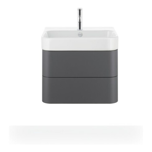 Duravit Meuble lavabo Happy D.2 60x50,5 cm, blanc, avec trop-plein, plan de robinetterie, perçage robinet