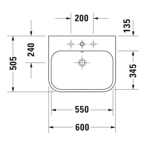 Duravit Meuble lavabo Happy D.2 60x50,5 cm, blanc, fermé, avec mitigeur, trop-plein, siphon