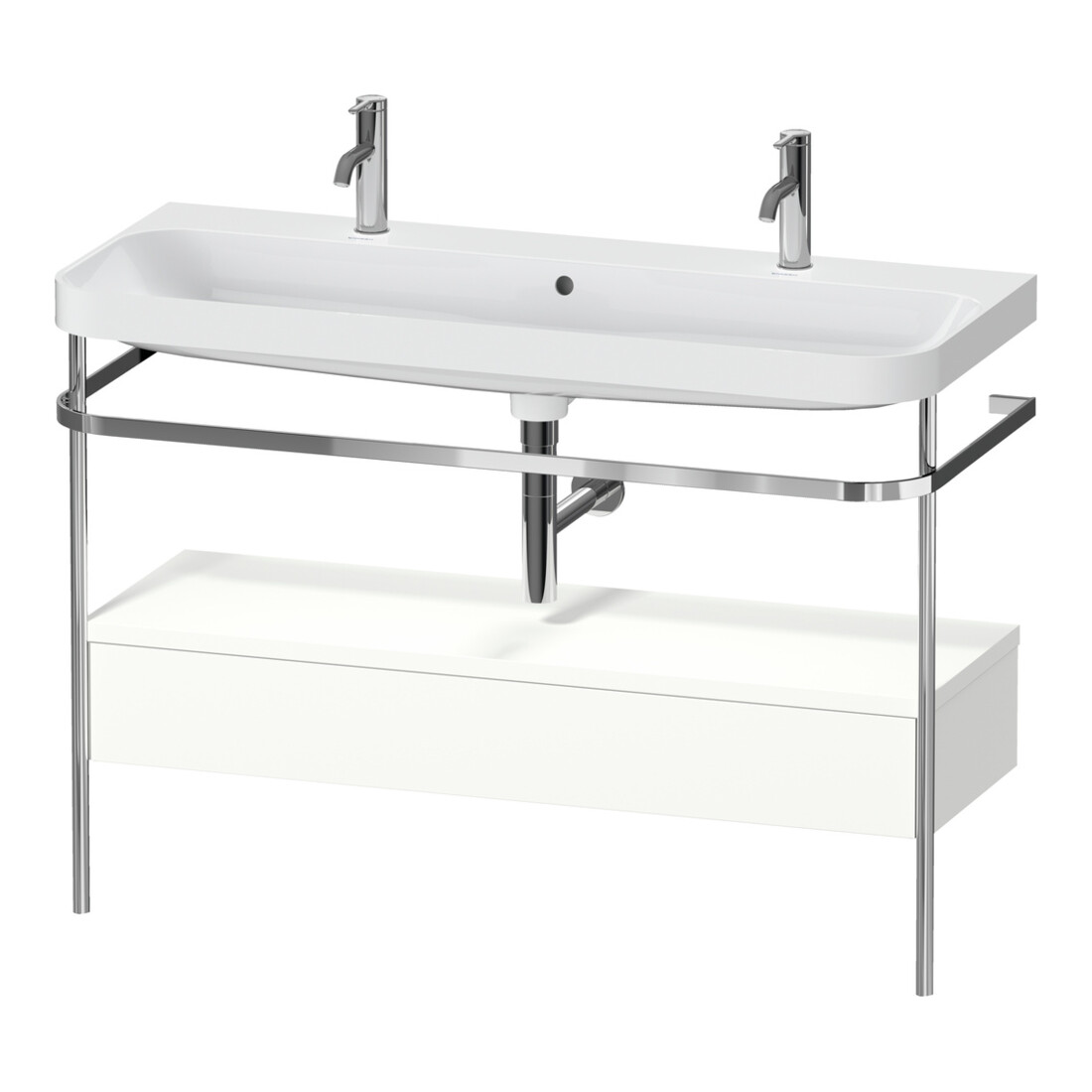 Duravit Meuble lavabo Happy D.2 Plus 117,5x49 cm, 1 mitigeur, avec console, 1 tiroir, blanc mat