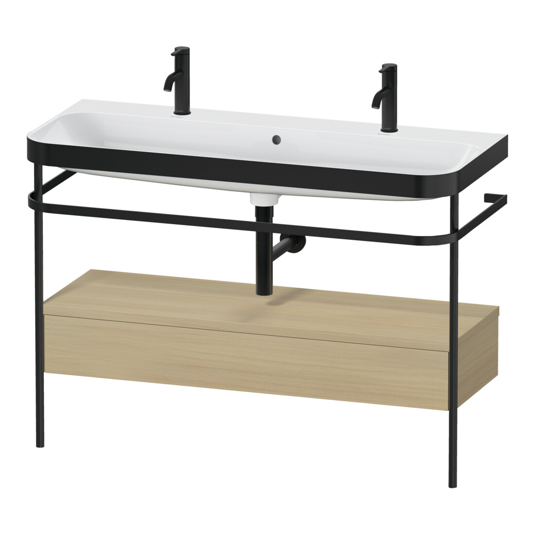 Duravit Meuble lavabo Happy D.2 Plus 117,5x49 cm, 1 robinet, console, œuf médit.